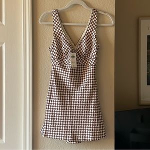 Checkered silky Abercrombie Dress (NWT - Size XXS)